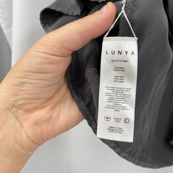 Lunya gray silk split back tank - Picture 4 of 4